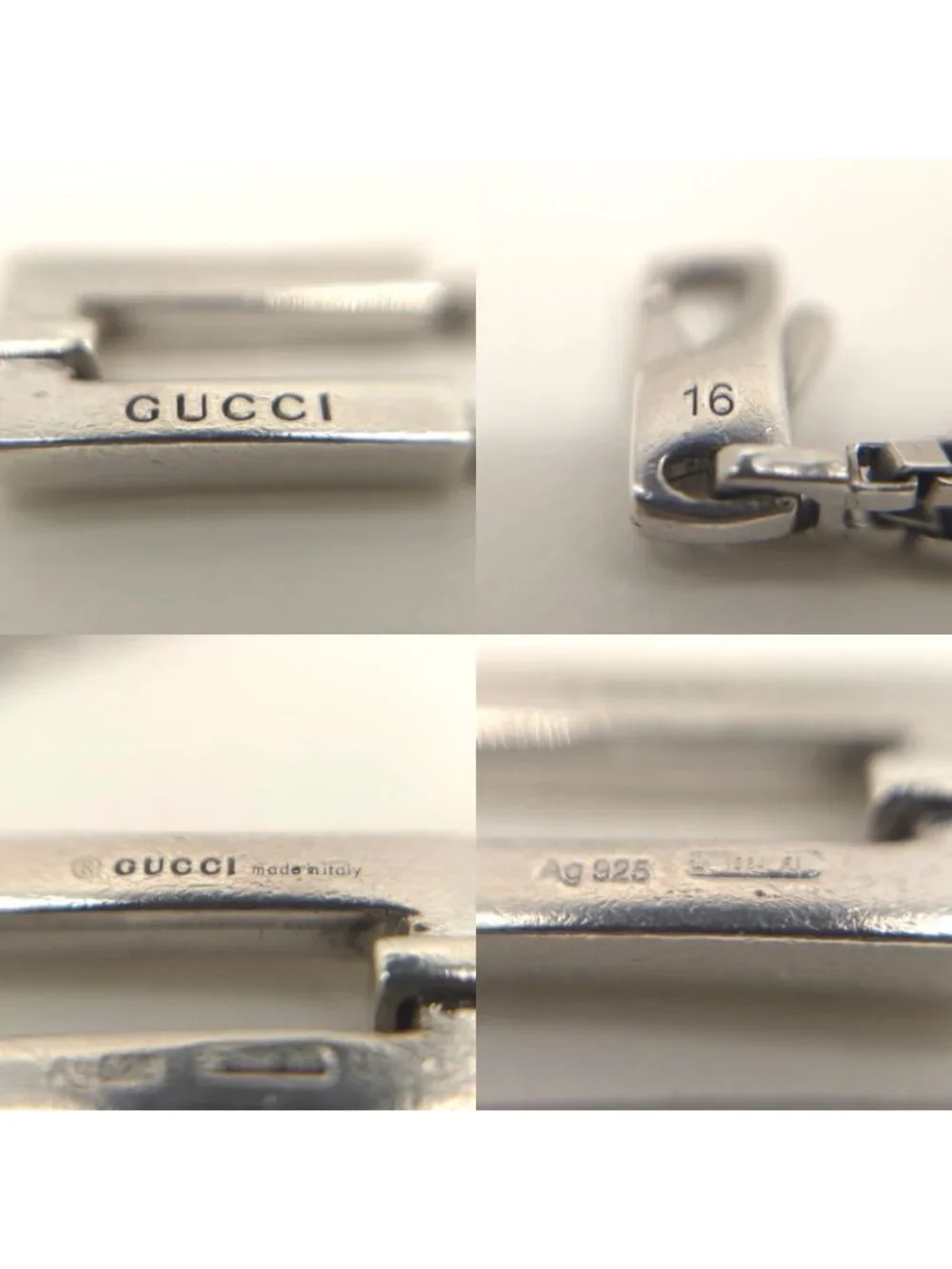 Gucci Logo Venetian Double Chain Bracelet 16 Sterling Silver